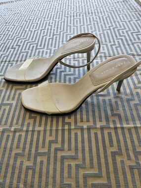 Zara Cream Slingback Kitten Heels